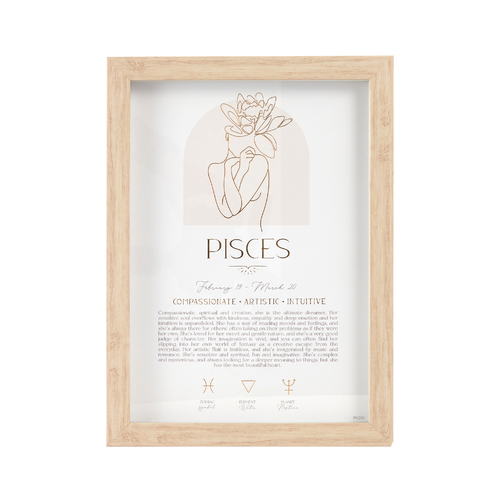 Splosh Mystique Framed Print Pisces Standing/Hanging Decor 20x33cm