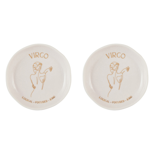 2PK Splosh Mystique Trinket Dish Virgo Round White 10cm