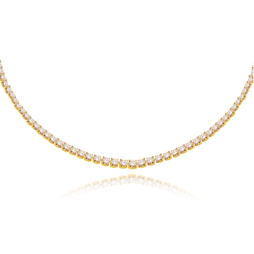 Culturesse Lucille 40.5cm Diamante Necklace/Choker - Gold Filled