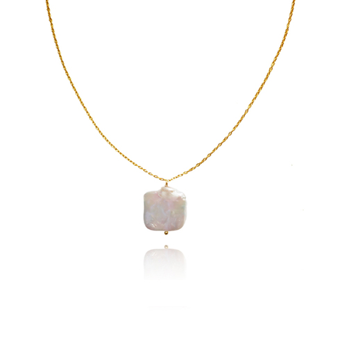 Culturesse Makara 50cm Baroque Pearl Necklace - Gold