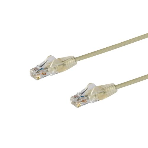 Star Tech 1m CAT6 Cable - Grey - Slim CAT6 Patch Cable - Snagless