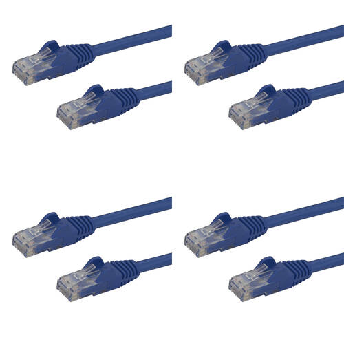 4PK Star Tech 2m Blue Snagless Cat6 UTP Patch Cable - ETL Verified