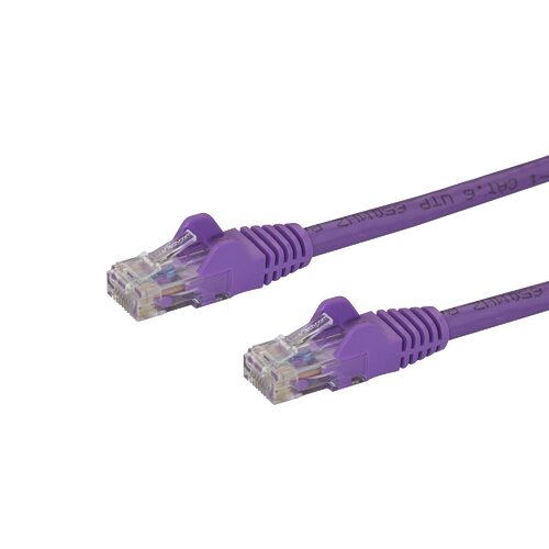 Star Tech 2m Cat6 Purple Snagless Gigabit Ethernet RJ45 Cable