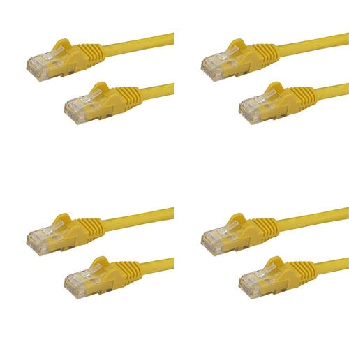 4PK Star Tech 2m Yellow Cat6 UTP Snagless Patch Cable