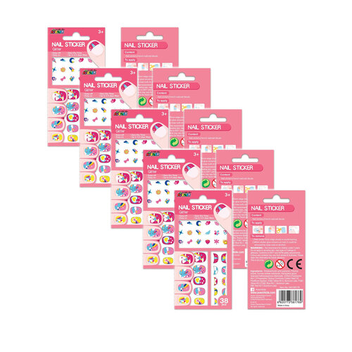5PK 38pc Avenir Nail Stickers/Decal Glitter Unicorn 3y+