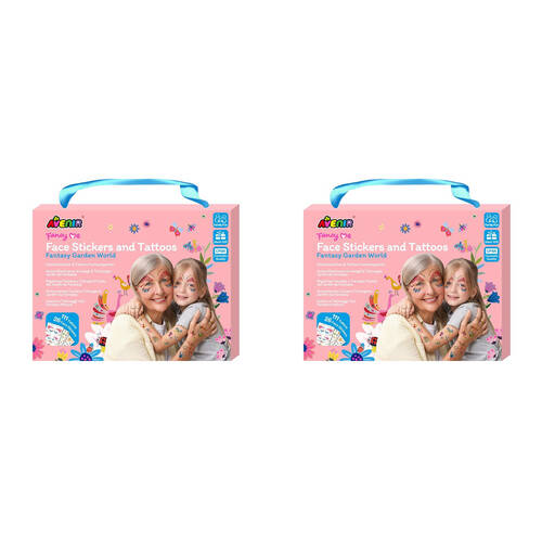 2PK Avenir Face Sticker & Tattoos Fantasy Garden World Kids 3y+
