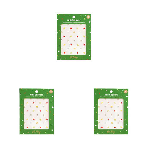 3PK Oh Flossy Non-Toxic Kids Nail Stickers Design - Wild Wonders 3y+