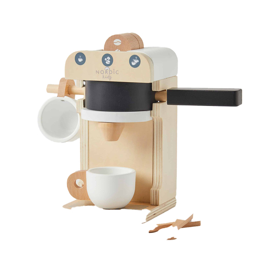 Nordic Kids Children's Wooden Coffee Machine Play Toy Set 3y+