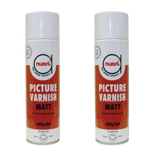2PK Nuart Oil/Acrylic Painting Matte Picture Protective Varnish Spray Can 400g
