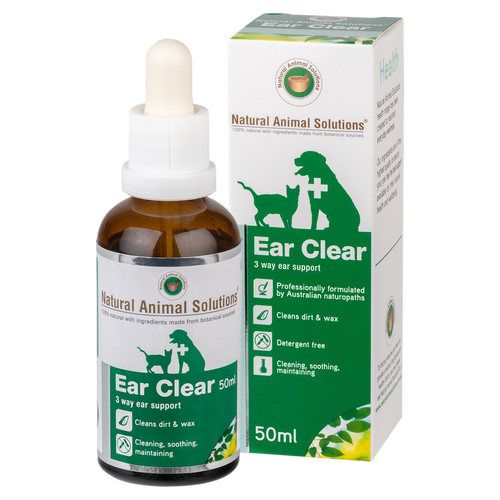Natural Animal Solutions 50ml Ear Clear Dogs/Puppy Pet Ear Cleaning Inflammation