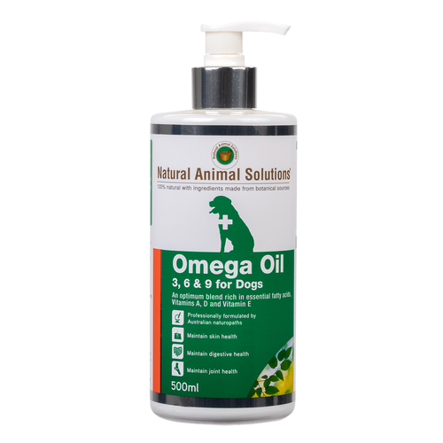 Natural Animal Solutions 500ml Omega Oil 3, 6 & 9 Dogs/Horses Digestive Care