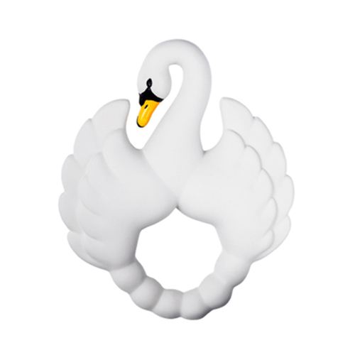 Natruba Swan 12cm Rubber Teether Toy Baby/Infant 0m+ White