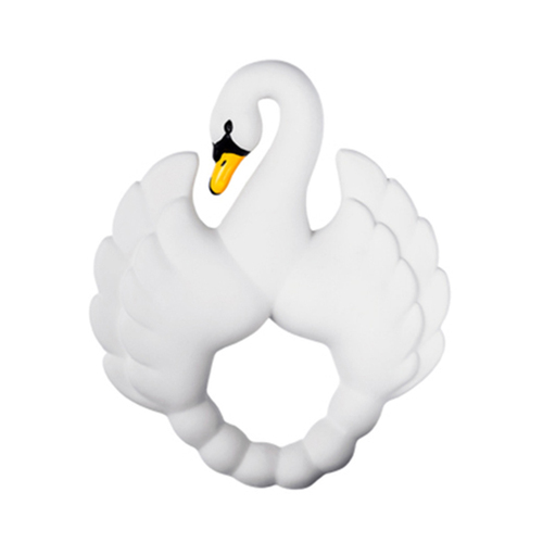 Natruba Swan 12cm Rubber Teether Toy Baby/Infant 0m+ White