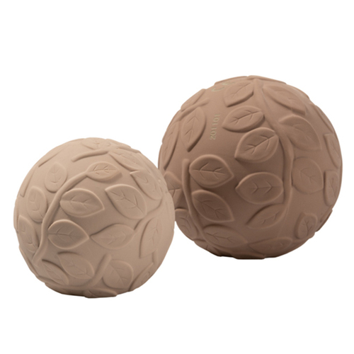 2pc Natruba Leaf 5/7cm Rubber Sensory Ball Baby Toy Set 0m+ Brown