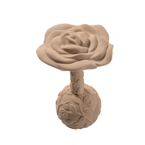Natruba Rose 12.5cm Rubber Rattle Teether Baby 0m+ Toy Beige