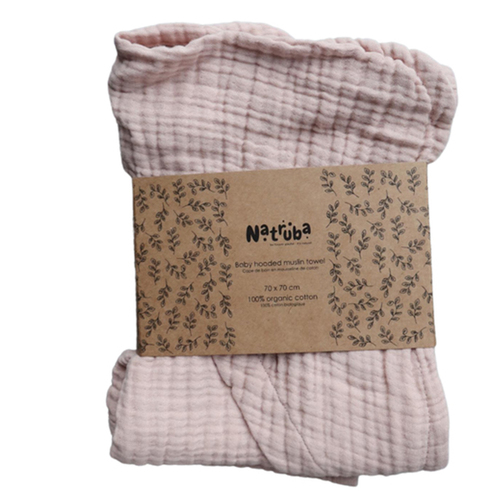 Natruba 70cm Muslin Hooded Towel Baby/Infant 0m+ Powder
