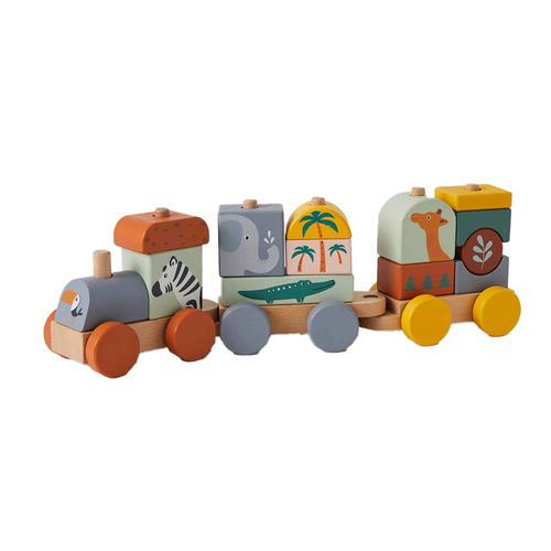 Zookabee Wood Animal Train Set Interactive Kids Educational Toy 18m+