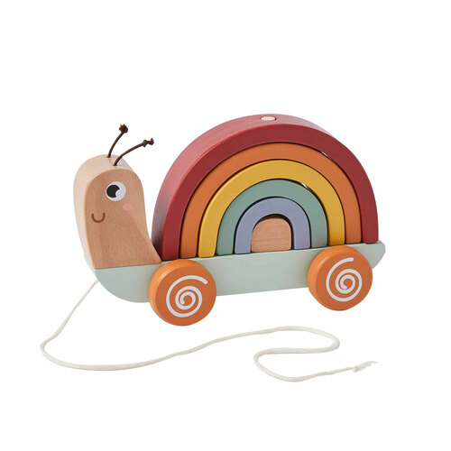 Zookabee Wood Pull Along Snail Interactive Kids Play Toy 12m+
