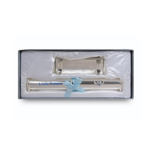 Little Prince Birth Certificate Tube w/ Stand Silver 29cm