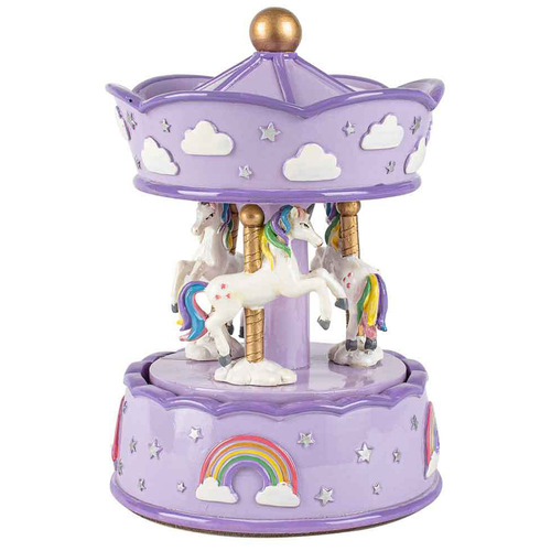 Carousel Unicorn Purple Musical Novelty Home Decor
