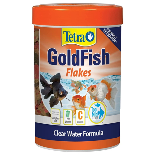 Tetra Goldfish Flakes Clear Water Top/Mid Feeder Fish Food Formula 200g