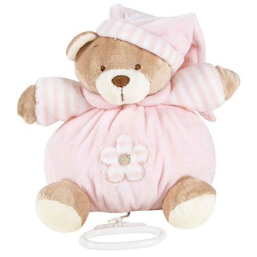 Musical Bear Pink - Pull Tail 15cm Cuddly Ultra Soft Toy For Babies