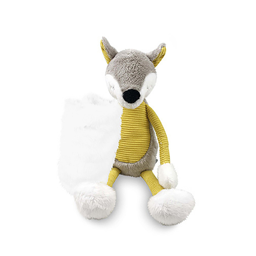 Mustard Plush Fox With Cuddle Blanket 25x25cm Cuddly Ultra Soft Toy
