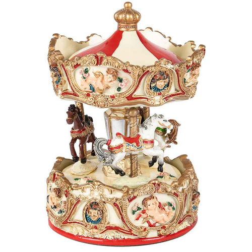 Carousel Musical 3 Horses 16cm Baby Bedroom Decor