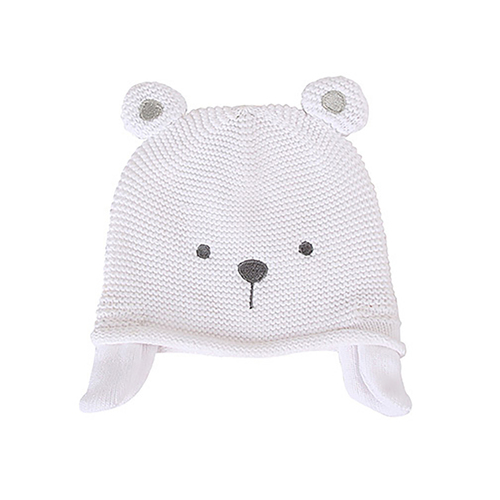 White Knit Bear Hat 44-48cm Novelty Dress-Up Baby/Infant