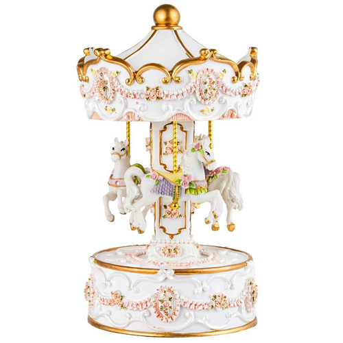 Musical Horse Carousel Home/Room Decor 21cm - Softy Pastel