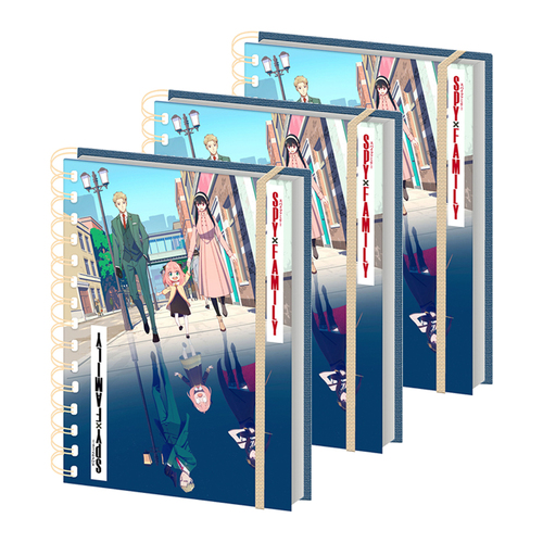 3PK Spy x Family Reflection Themed A5 Wiro School/Office Notebook Rectangular 