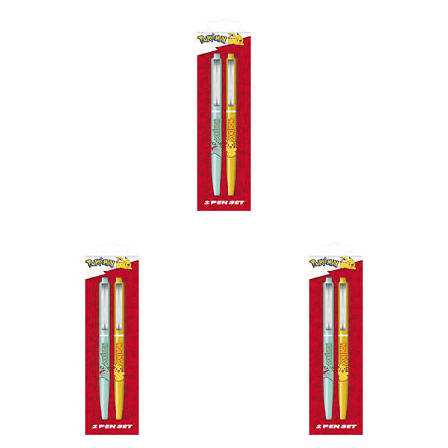 6pc Pokemon Writing Pen Set Kids Drawing Stationery Yellow/Blue