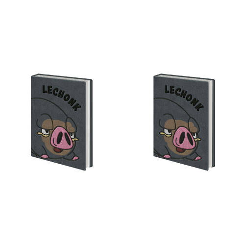 2PK Pokemon LeChonk Plush Notebook Writing Stationery Grey 16x21cm