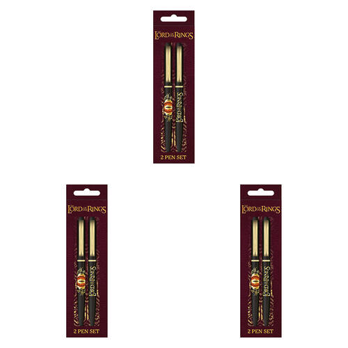 6pc Lord of the Rings Eye of Sauron Writing Pen Set Black