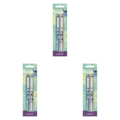 6pc Disney Lilo & Stitch Stitch Smile Pen Set Blue/Pink