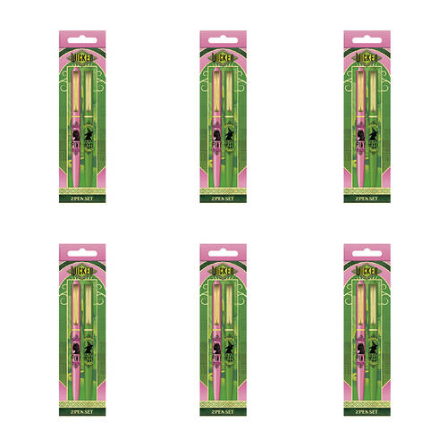 12pc Wicked Pen Set Ball Point Writing/Drawing Stationery Pink/Green