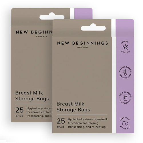 2PK 25pc New Beginnings Maternity Breast Milk Storage Bags