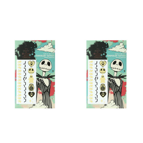 2PK Disney Nightmare Before Christmas Temporary Body Tattoos Glow In The Dark