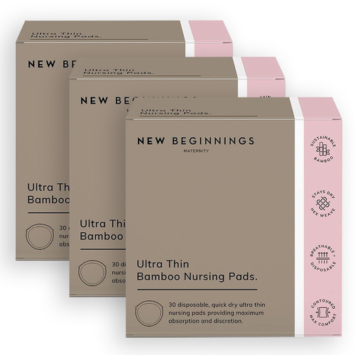 3PK 30pc New Beginnings Maternity Ultra Thin Bamboo Nursing Breast Pads