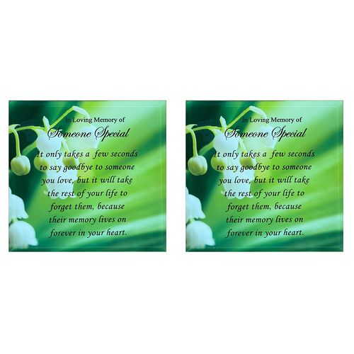 2PK Someone Special Plaque Home Tabletop Decor Display 15cm Ceramic w/ Stand