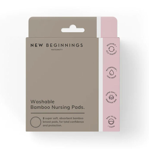 8pc New Beginnings Maternity Washable Bamboo Nursing Breast Pads