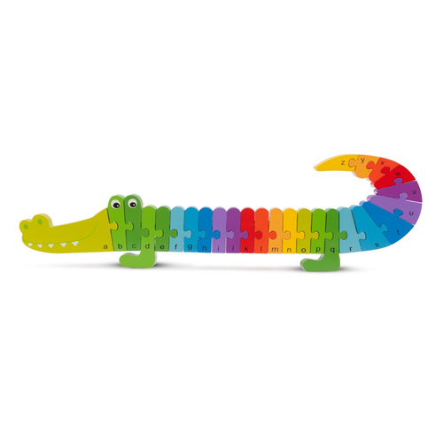New Classic Toys 30cm Rainbow Crocodile Puzzle Wooden Toy 3y+