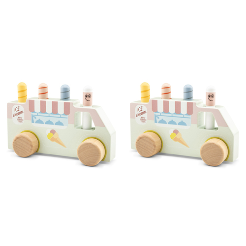 2PK New Classic Toys Kids/Children Pop Up Wooden School Bus Toy 24M+