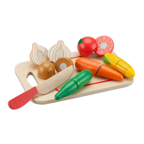 8pc New Classic Toys Wooden Cutting Meal Vegetables Kids Pretend Play 24m+