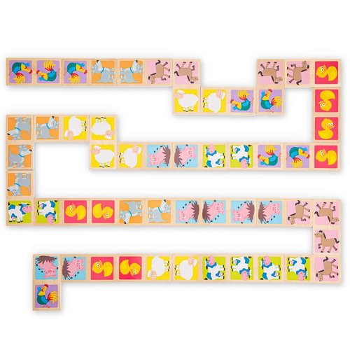 28pc New Classic Toys FSC Domino Game Animals Kids/Children Wooden Toy 3-6y