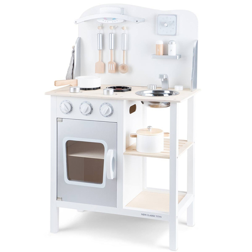 New Classic Toys Kitchenette 46cm Wooden Toy Kids Pretend Play Set WHT 18m+