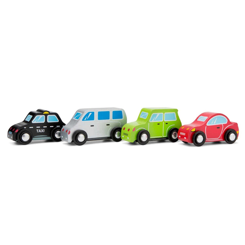 4pc New Classic Toys Vehicle Pack Kids Wooden Toy Set 18m+