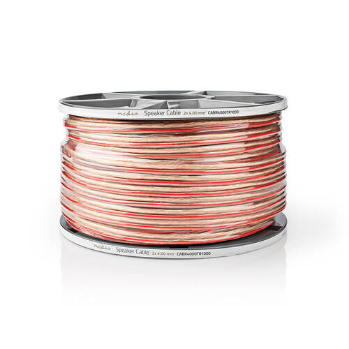 Nedis Speaker Cable 2x4mm2 Copper 100m Round PVC Transparent Reel