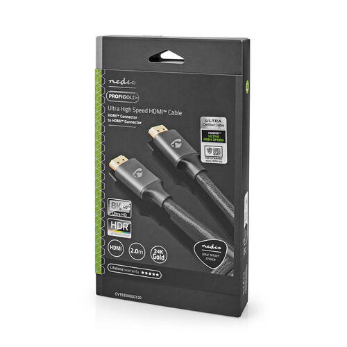 Nedis Ultra High Speed HDMI Cable 8K@60Hz 48 Gbps 2.00m - Grey