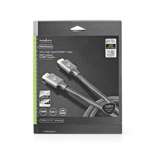 Nedis Ultra High Speed HDMI Cable 8K@60Hz 48 Gbps 5.00m - Grey